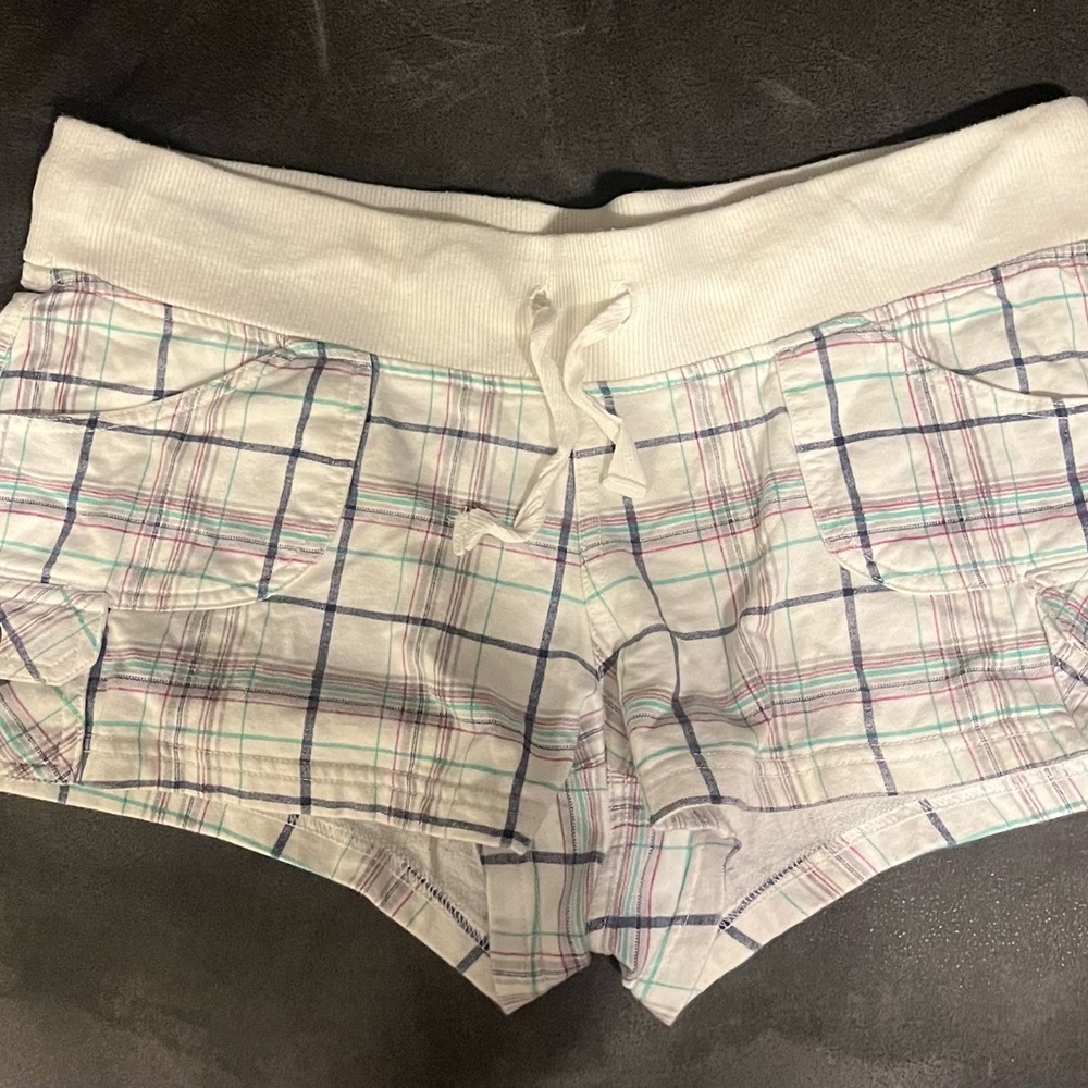 SO White Plaid Lounge Shorts